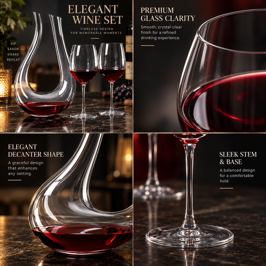 Wine Decanter and Glass Set
