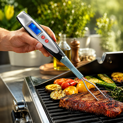 Digital BBQ Meat Thermometer Fork