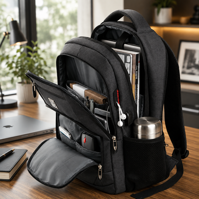 Slim Anti-Theft Laptop Backpack with USB Charging Port