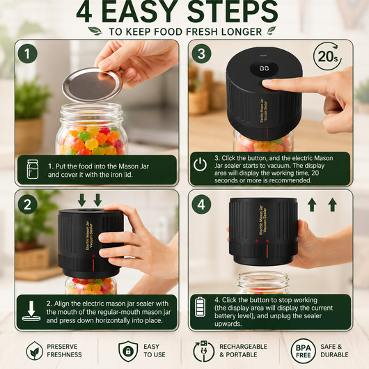 Electric Mason Jar Vacuum Sealer Kit