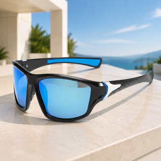 Carbon Look Mirrored Sunglasses