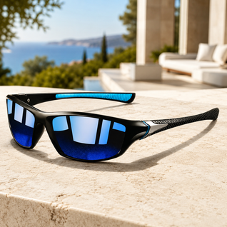Carbon Look Mirrored Sunglasses