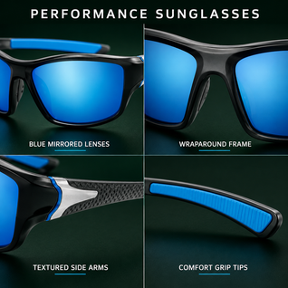 Carbon Look Mirrored Sunglasses