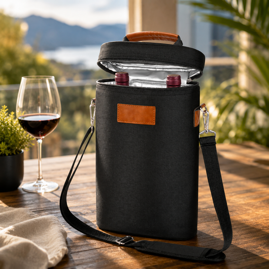 Insulated Dual Wine Bottle Carrier Tote