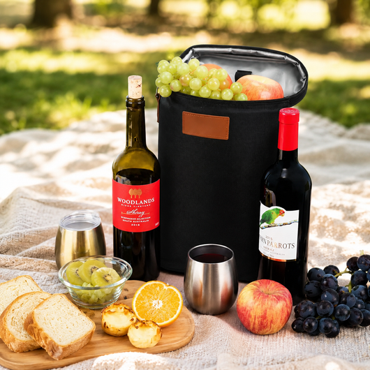 Insulated Dual Wine Bottle Carrier Tote