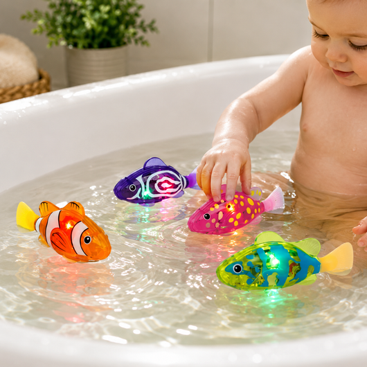 LED Swimming Fish Bath Toy