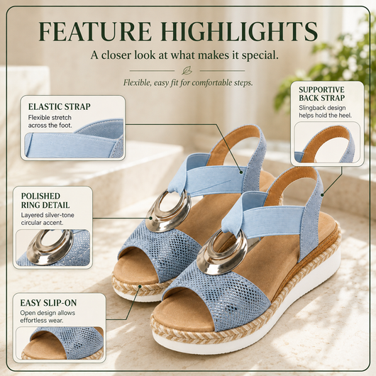 Valeria Slingback Wedge Sandals