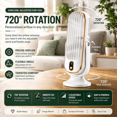 Dual Motor Rotating Tower Fan