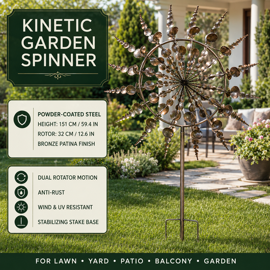 Dual Rotor Kinetic Wind Spinner