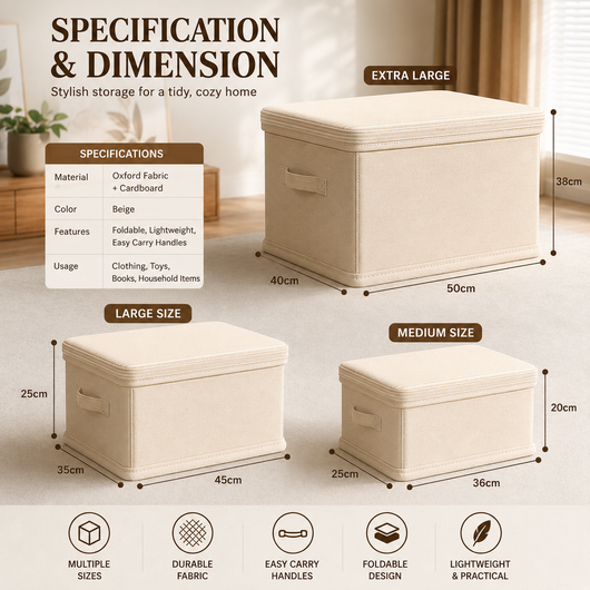 Foldable Storage Box with Lid