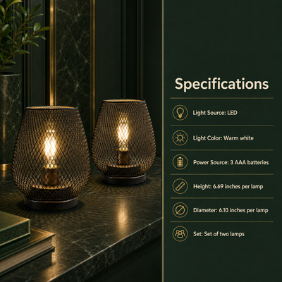Cordless Ambient Table Lamps, Set of 2