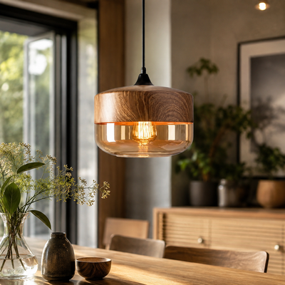 Warm Wood Pendant Light