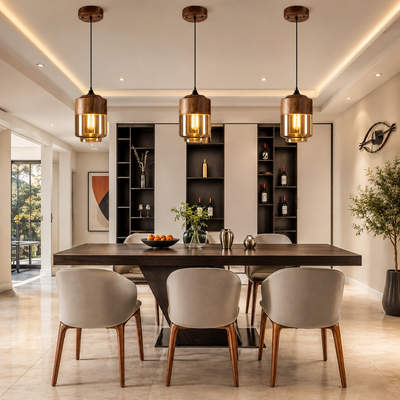 Warm Wood Pendant Light