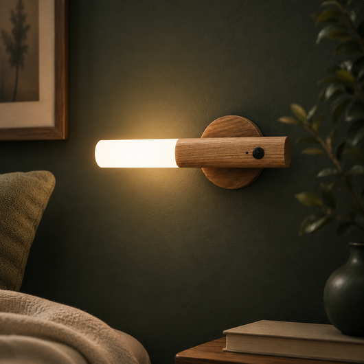 Wooden Motion Sensor Wall Light
