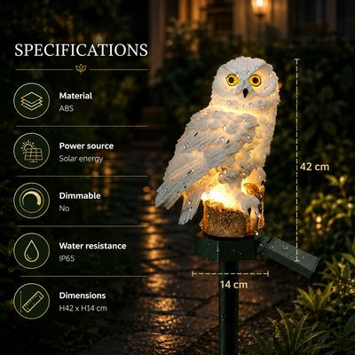 Solar Owl Garden Light