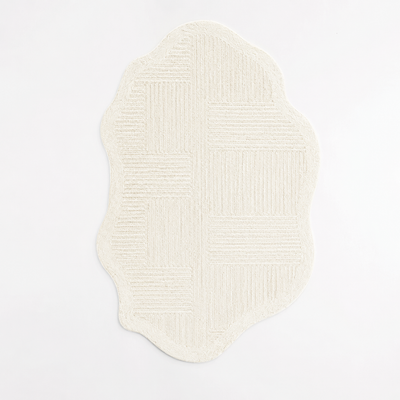Lorae Cream Shag Area Rug