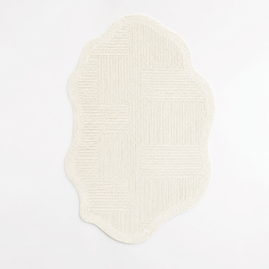 Lorae Cream Shag Area Rug