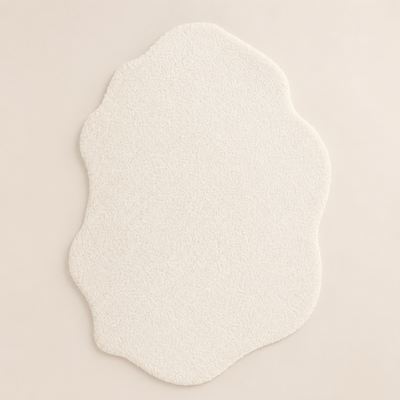 Lorae Cream Shag Area Rug