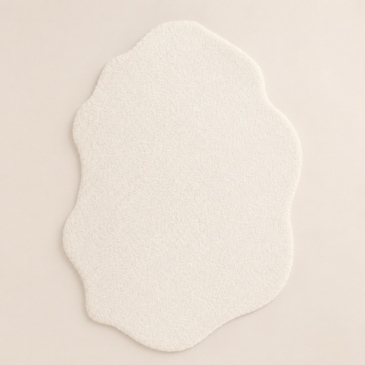 Lorae Cream Shag Area Rug