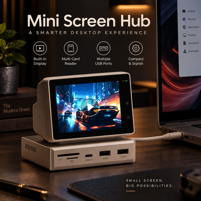 3.5 Inch Mini PC Monitor with USB-C Hub