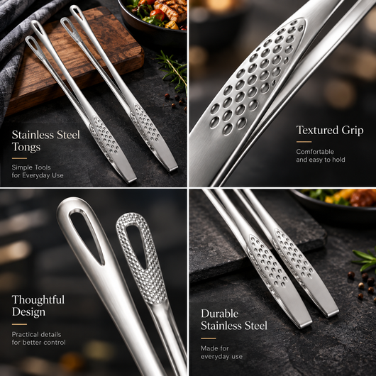 Stainless Steel Grilling Tongs Set