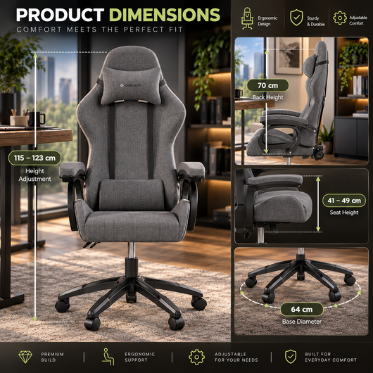 Ergonomic Fabric Gaming Chair