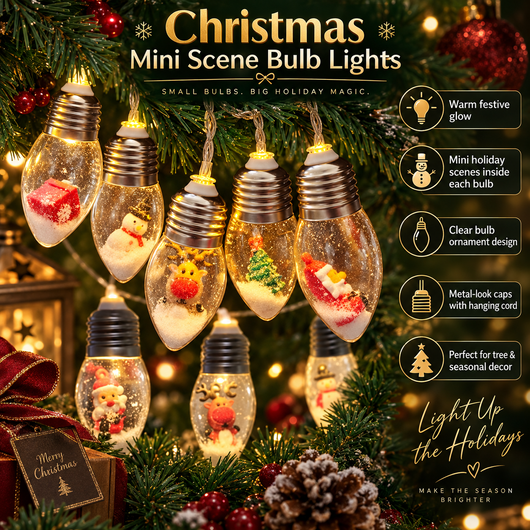 Snow Globe Christmas String Lights