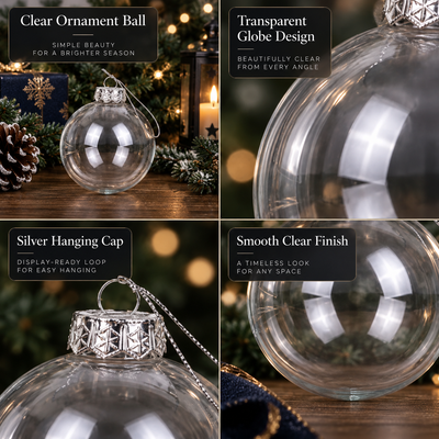 Clear Fillable Ornaments, Set of 24