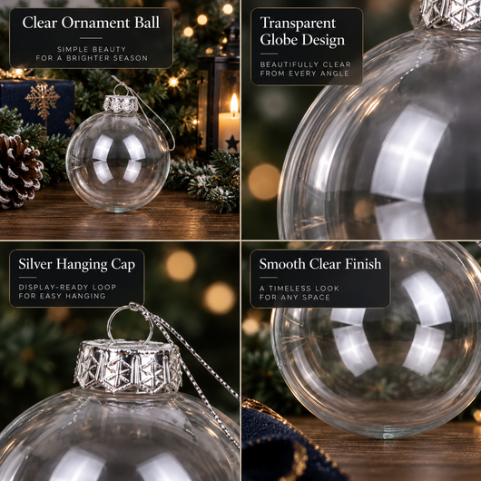 Clear Fillable Ornaments, Set of 24