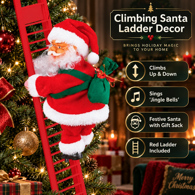 Plush Climbing Santa Tree Decoration