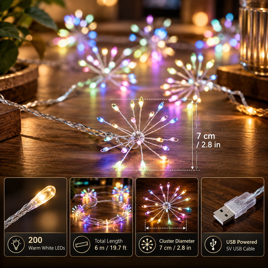Copper Starburst String Lights