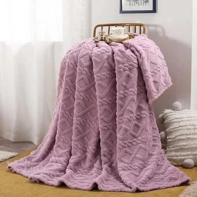 Monet purple ruched faux fur throw blanket