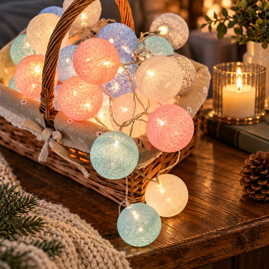 Cotton Ball String Lights