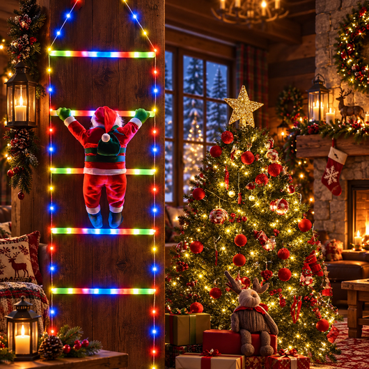Climbing Santa LED Ladder