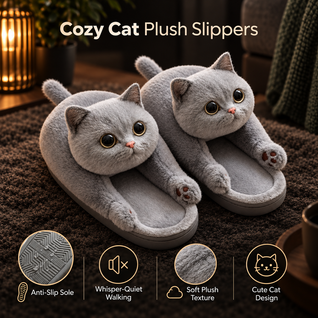 Plush Kitty Slide Slippers