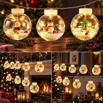Christmas Ball Curtain Lights