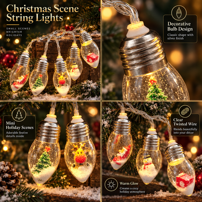 Snow Globe Christmas String Lights