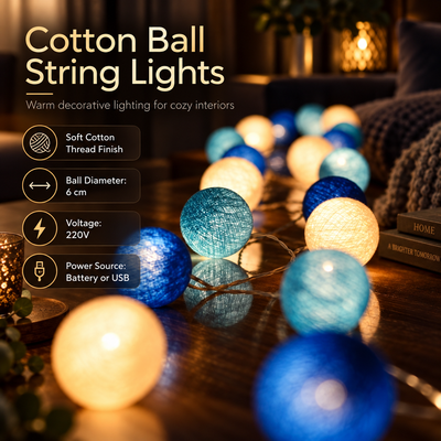 Cotton Ball String Lights