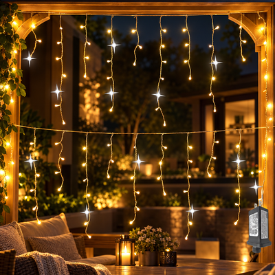 Outdoor LED Icicle Curtain Lights