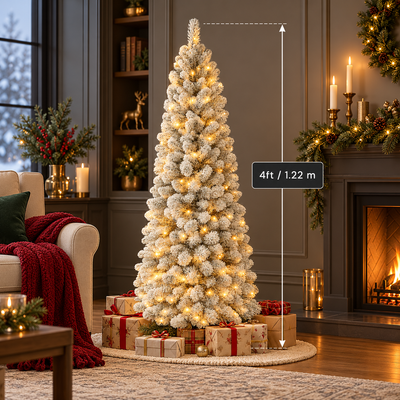 Pre-Lit Flocked Christmas Tree