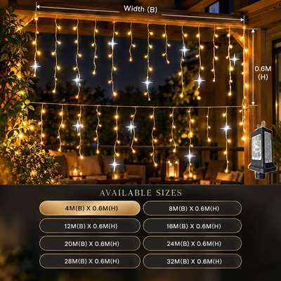Outdoor LED Icicle Curtain Lights