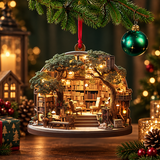 Book Lover Christmas Ornament