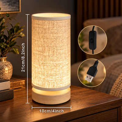 Oaklen Wooden Bedside Lamp