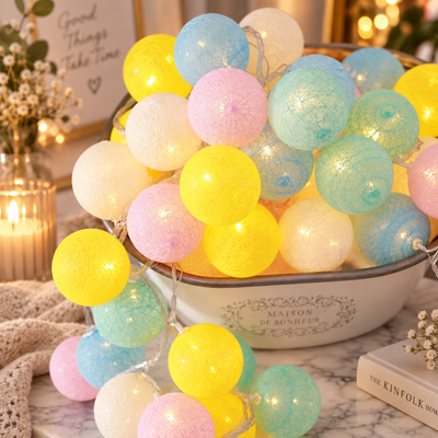 Cotton Ball String Lights