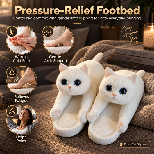 Plush Kitty Slide Slippers