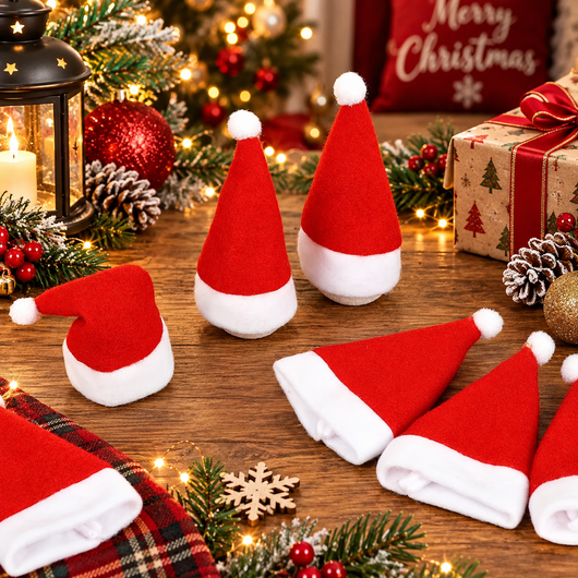 Santa Hat Cutlery Covers, Set of 10