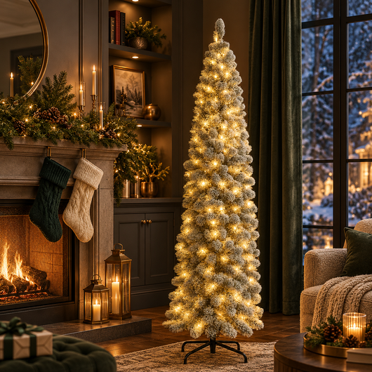 Pre-Lit Flocked Christmas Tree