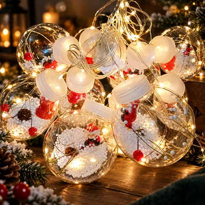 Christmas Ball Curtain Lights