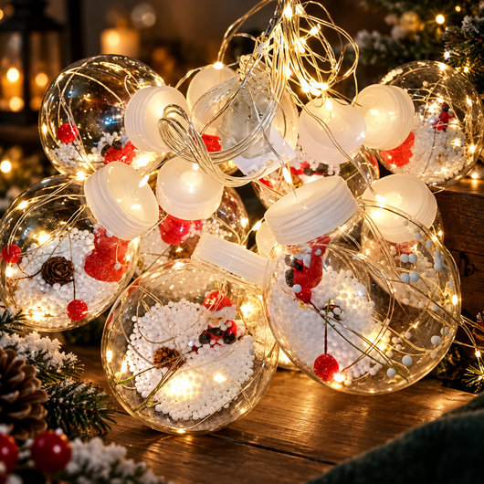 Christmas Ball Curtain Lights