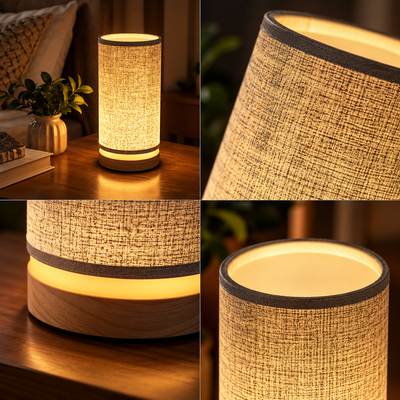 Oaklen Wooden Bedside Lamp
